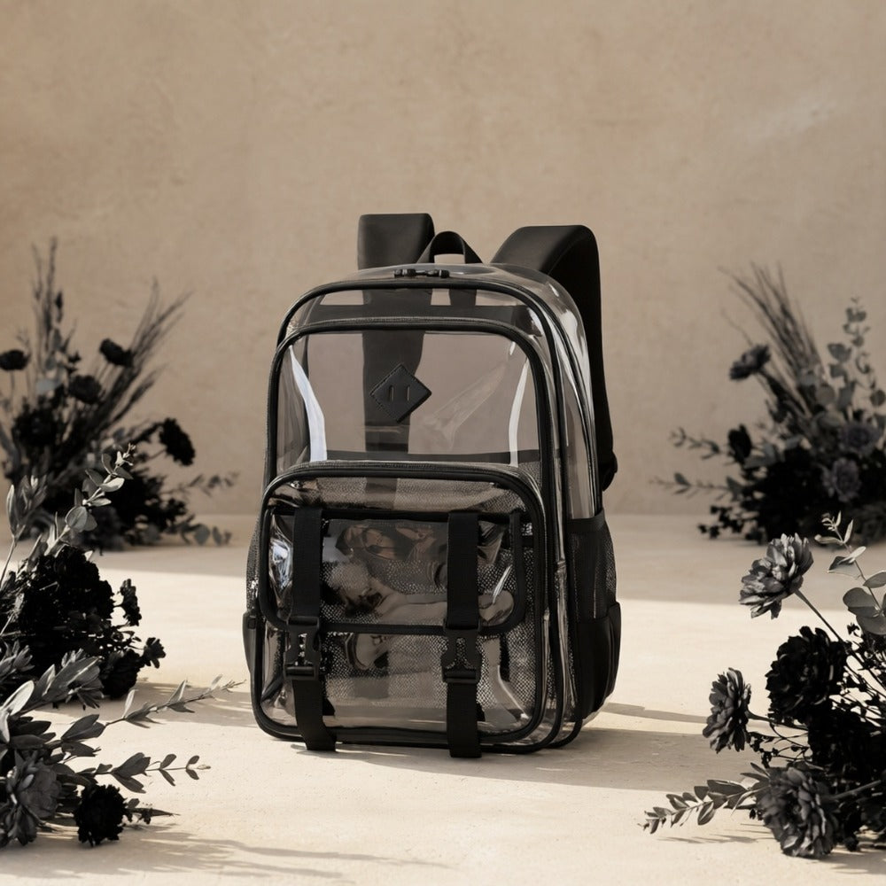 Backpack for Women – PVC, Clear, Large Capacity, Transparent – detail view 8