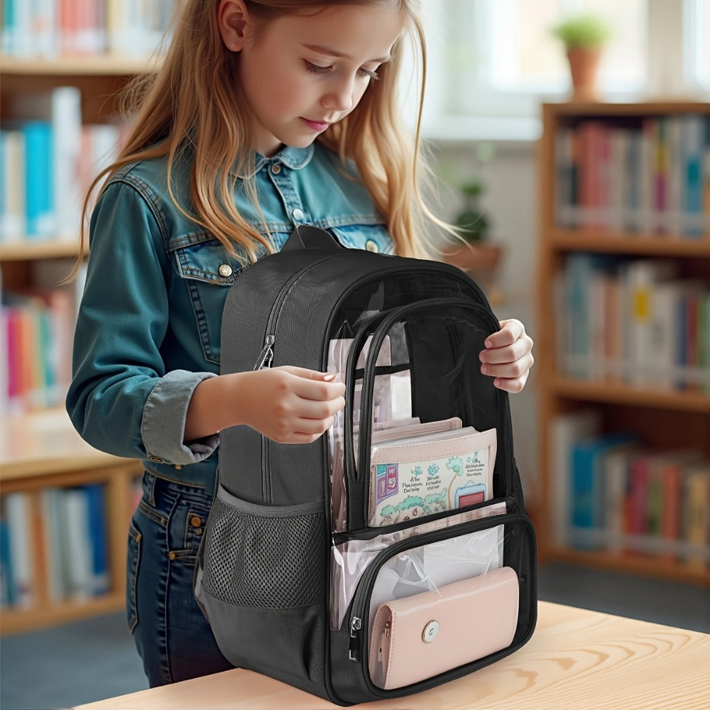 Backpack for Women – PVC, Clear, Transparent, for Travel & School – detail view 5