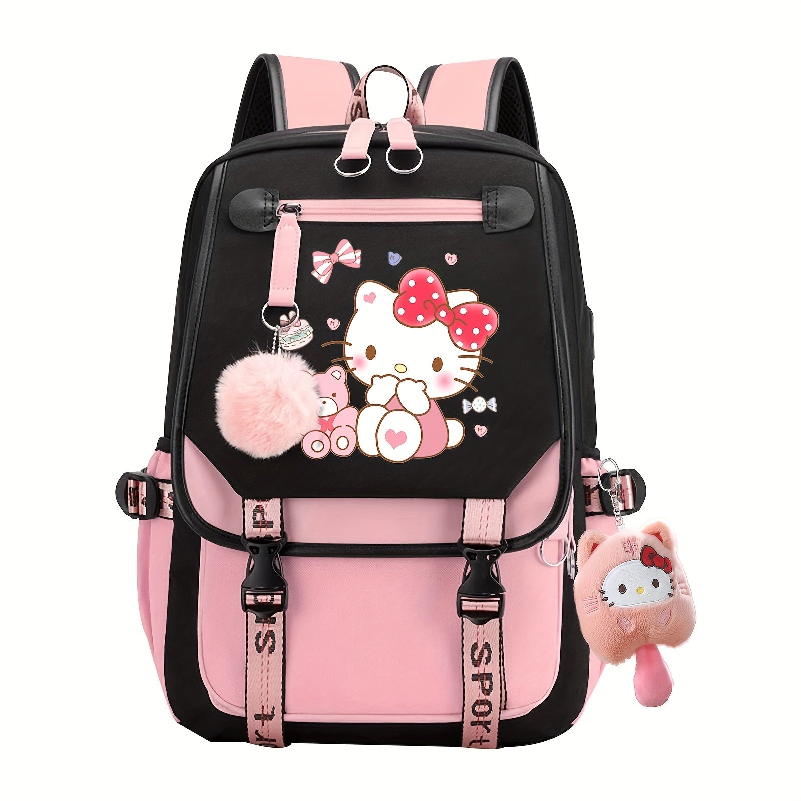 Backpack for Women – for Travel & School, Kawaii Plush Cute Y2k Grunge – front view - product view 7