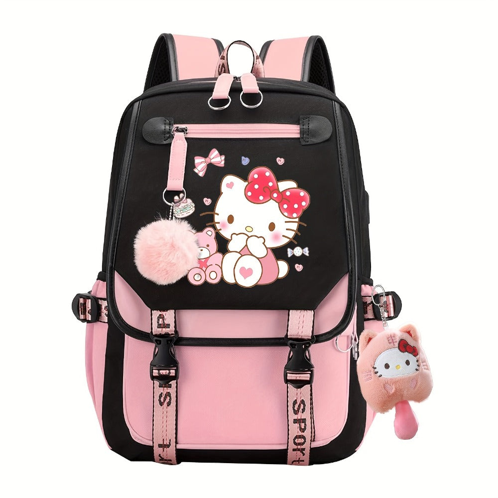 Backpack for Women – for Travel & School, Kawaii Plush Cute Y2k Grunge – front view