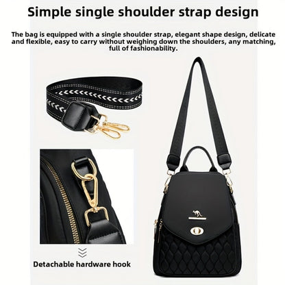 Backpack for Women – for Travel & Work, Fashion Stripe Texture Pattern Golden – detail view 11