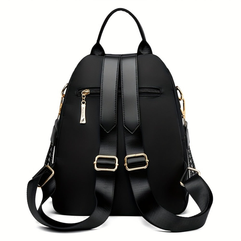 Backpack for Women – for Travel & Work, Fashion Stripe Texture Pattern Golden – detail view 14