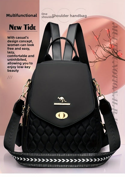 Backpack for Women – for Travel & Work, Fashion Stripe Texture Pattern Golden – detail view 16