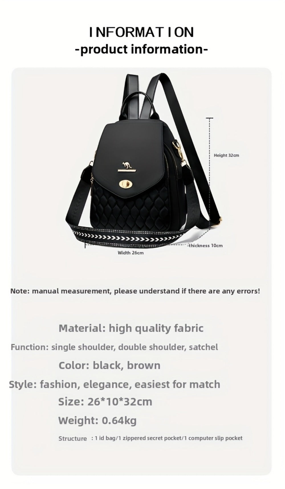 Backpack for Women – for Travel & Work, Fashion Stripe Texture Pattern Golden – detail view 24