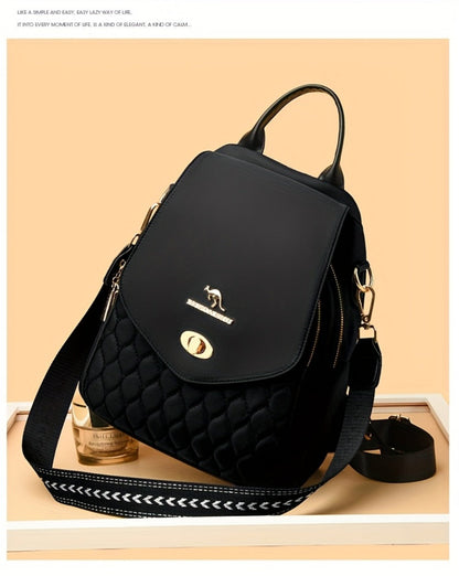 Backpack for Women – for Travel & Work, Fashion Stripe Texture Pattern Golden – detail view 27