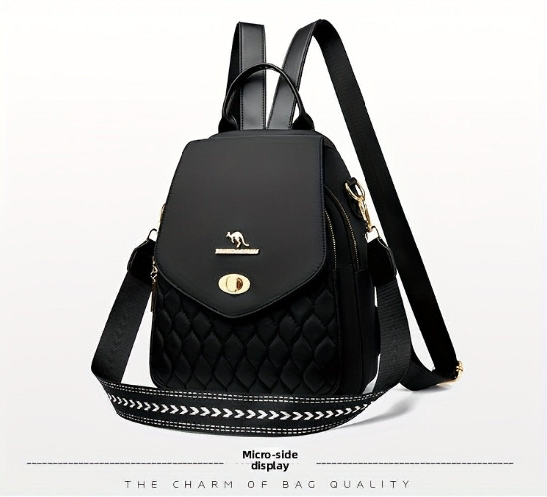 Backpack for Women – for Travel & Work, Fashion Stripe Texture Pattern Golden – detail view 38