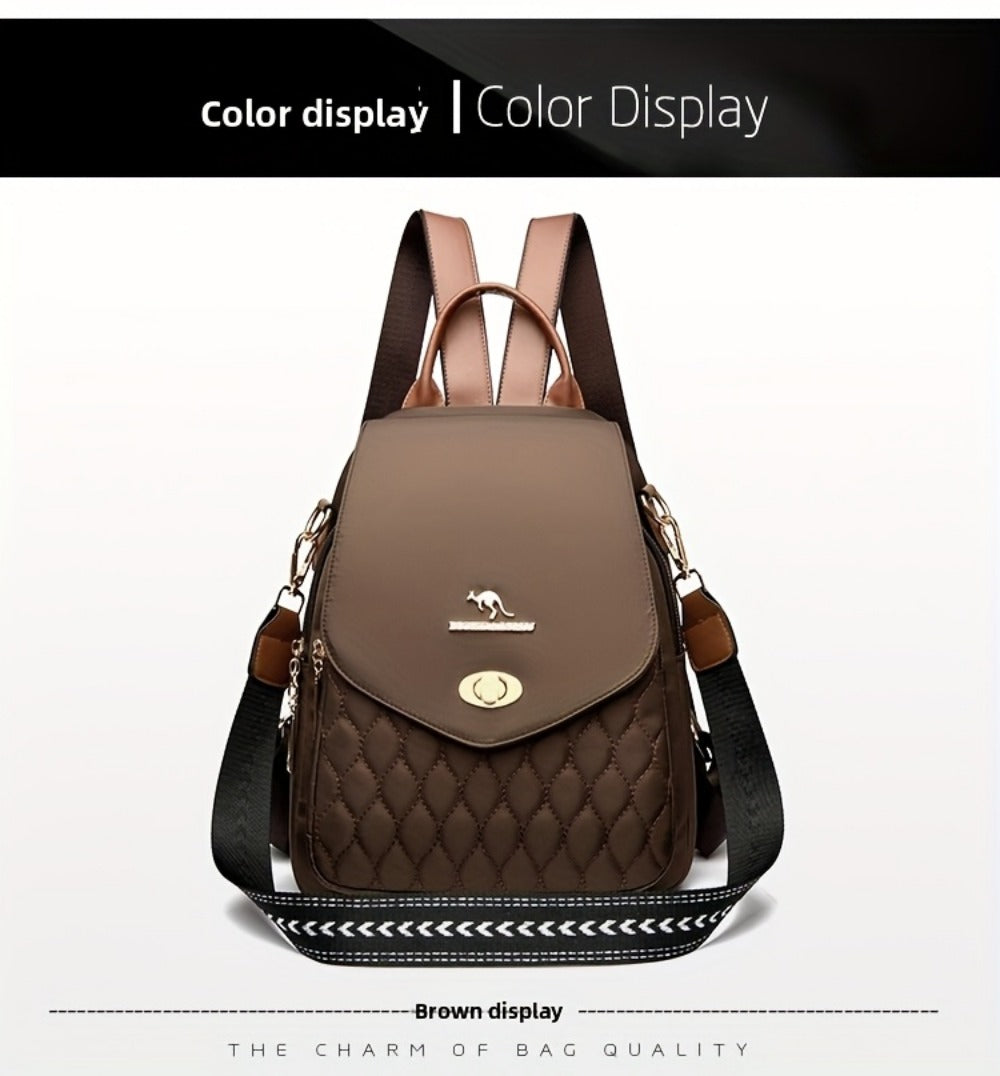 Backpack for Women – for Travel & Work, Fashion Stripe Texture Pattern Golden – detail view 42