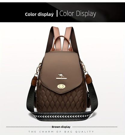 Backpack for Women – for Travel & Work, Fashion Stripe Texture Pattern Golden – detail view 42