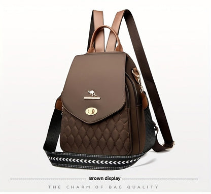 Backpack for Women – for Travel & Work, Fashion Stripe Texture Pattern Golden – detail view 43