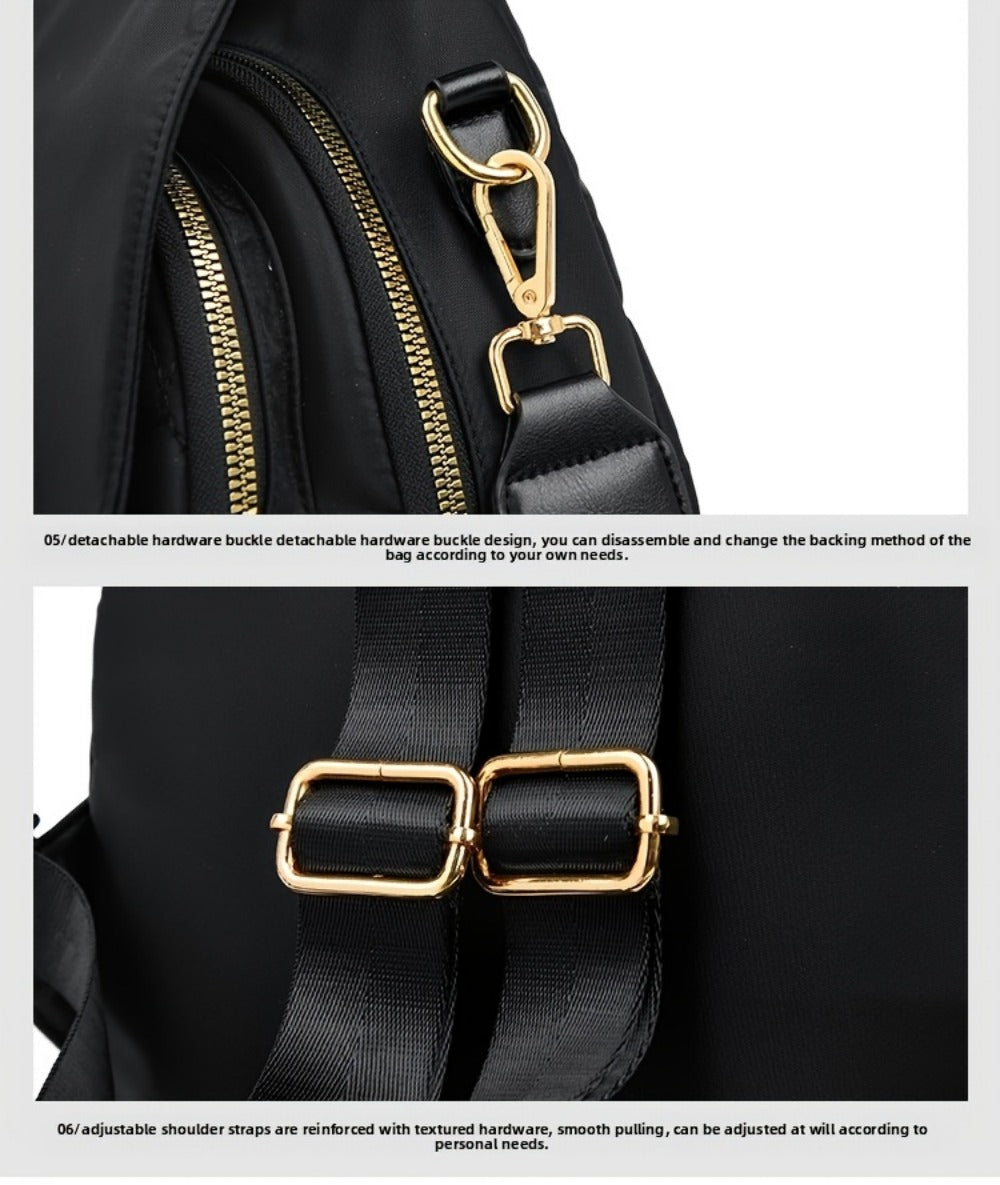 Backpack for Women – for Travel & Work, Fashion Stripe Texture Pattern Golden – detail view 47
