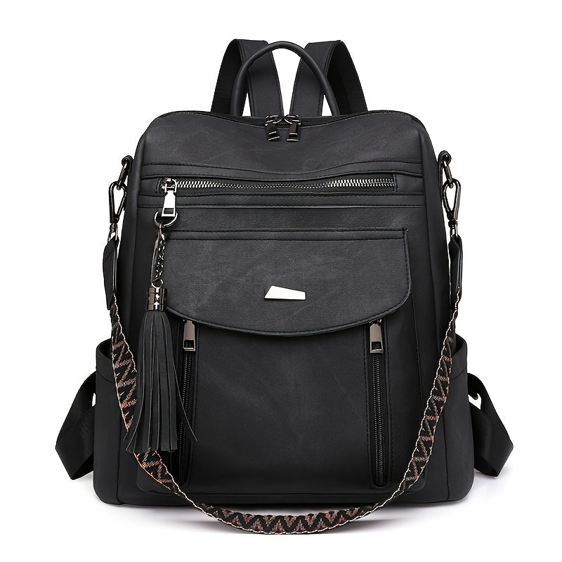 Backpack for Women – Vegan Leather, Convertible – front view - product view 16