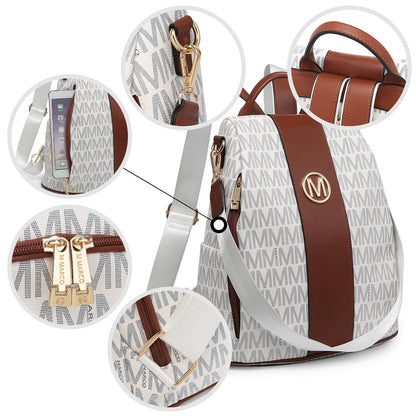 Backpack for Women – Vegan Leather, Anti-Theft, Convertible, Multi-Pocket – detail view 9
