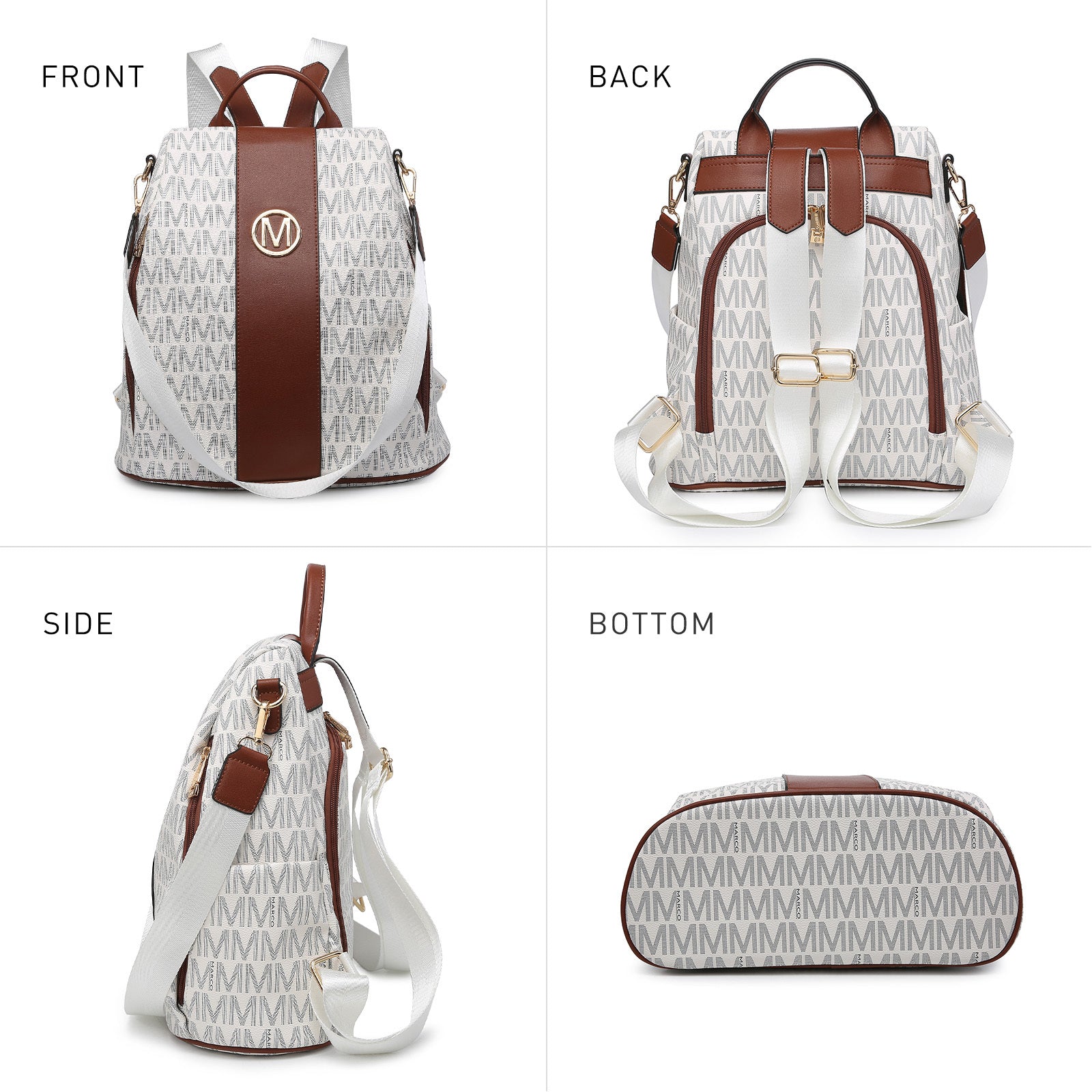 Backpack for Women – Vegan Leather, Anti-Theft, Convertible, Multi-Pocket – detail view 11