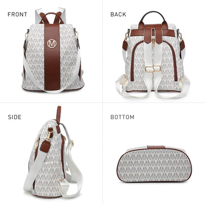 Backpack for Women – Vegan Leather, Anti-Theft, Convertible, Multi-Pocket – detail view 11