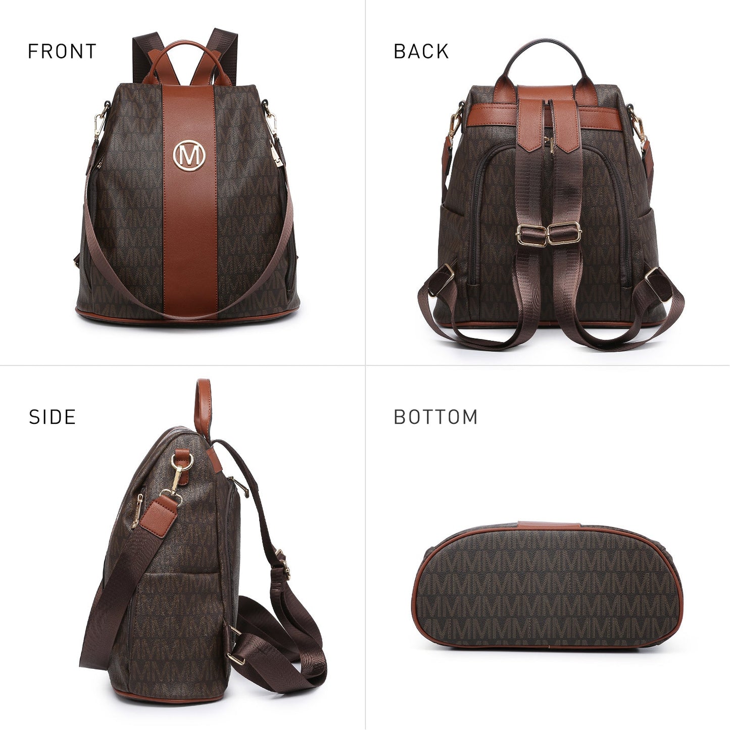 Backpack for Women – Vegan Leather, Anti-Theft, Convertible, Multi-Pocket – detail view 19