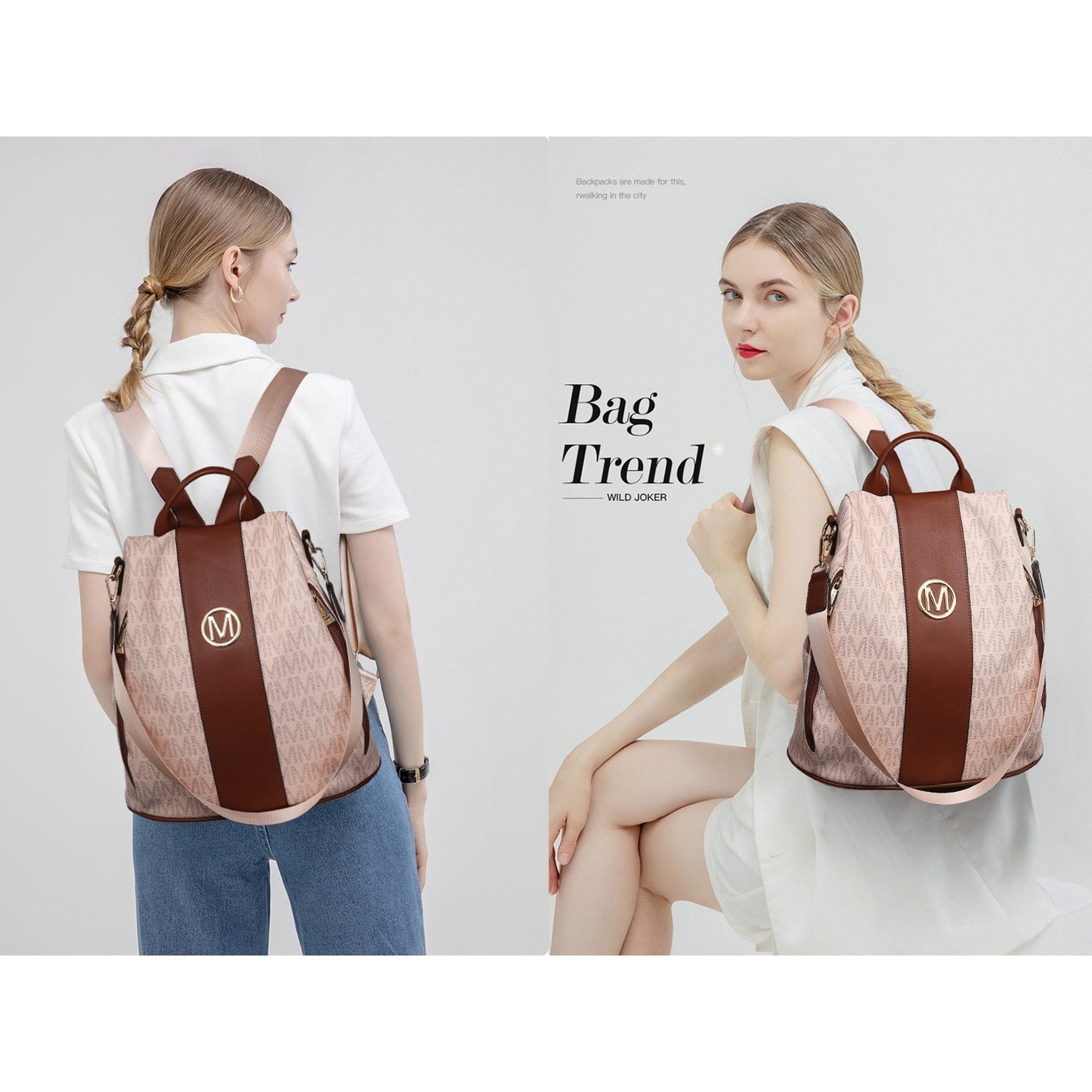 Backpack for Women – Vegan Leather, Anti-Theft, Convertible, Multi-Pocket – detail view 23