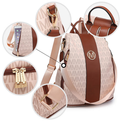 Backpack for Women – Vegan Leather, Anti-Theft, Convertible, Multi-Pocket – detail view 24