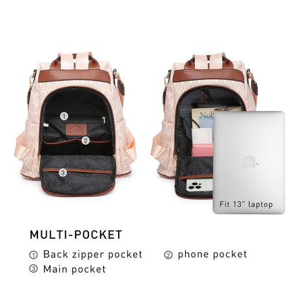 Backpack for Women – Vegan Leather, Anti-Theft, Convertible, Multi-Pocket – detail view 26