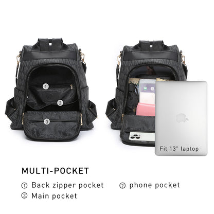Backpack for Women – Vegan Leather, Anti-Theft, Convertible, Multi-Pocket – detail view 33