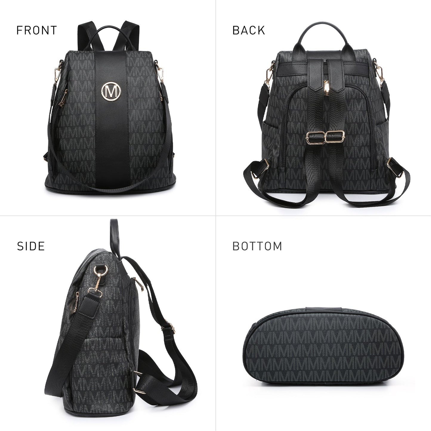 Backpack for Women – Vegan Leather, Anti-Theft, Convertible, Multi-Pocket – detail view 34