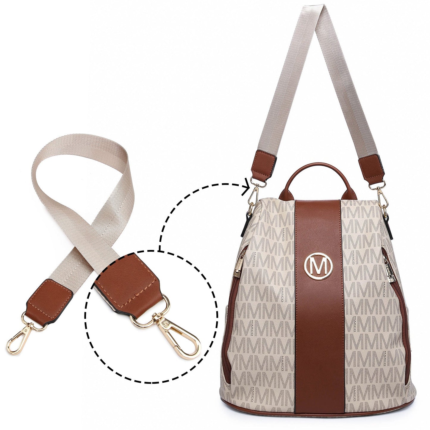 Backpack for Women – Vegan Leather, Anti-Theft, Convertible, Multi-Pocket – detail view 40