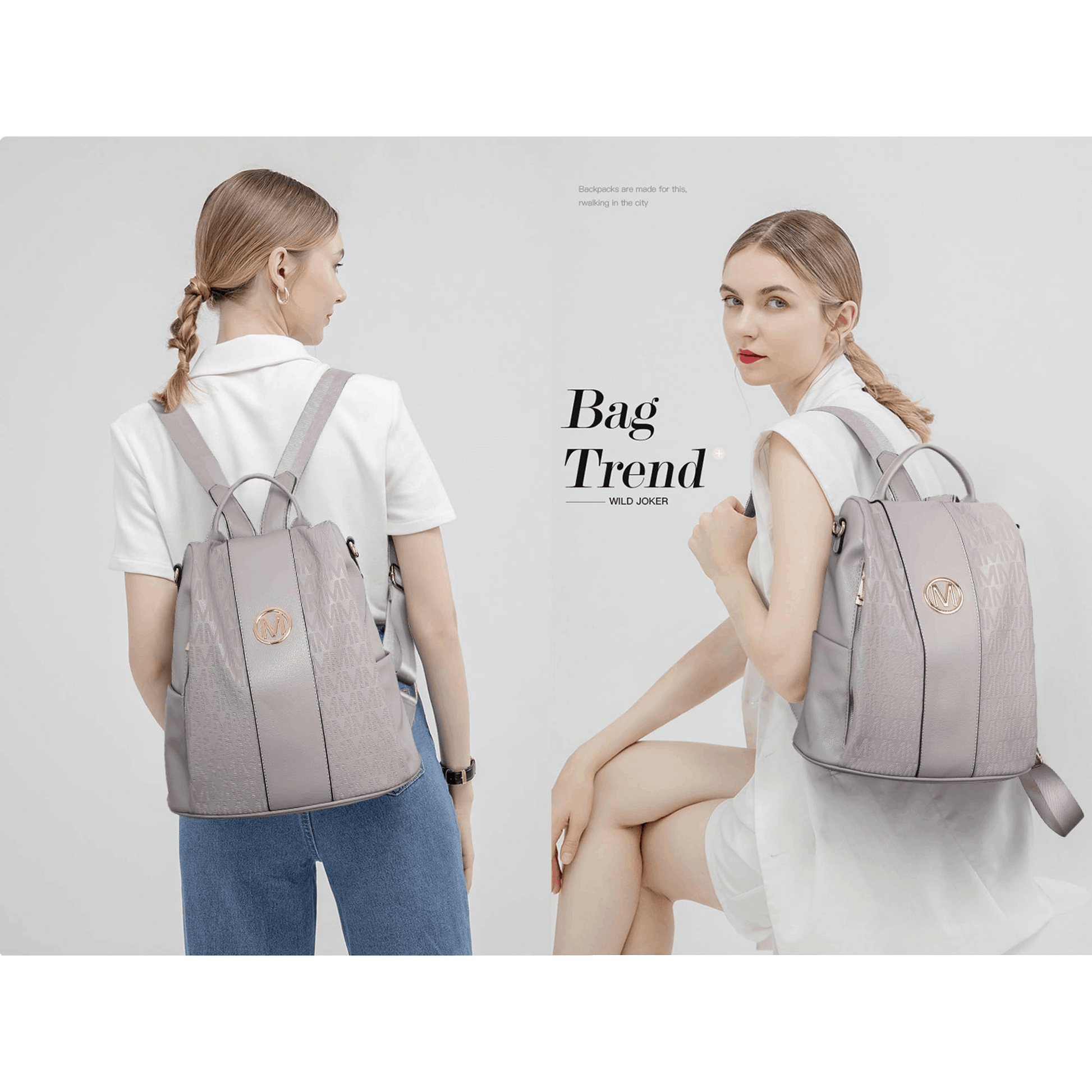 Backpack for Women – Vegan Leather, Anti-Theft, Convertible, Multi-Pocket – detail view 47