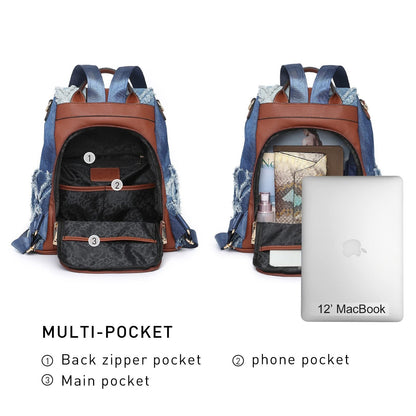Backpack for Women – Vegan Leather, Anti-Theft, Convertible, Multi-Pocket – detail view 4