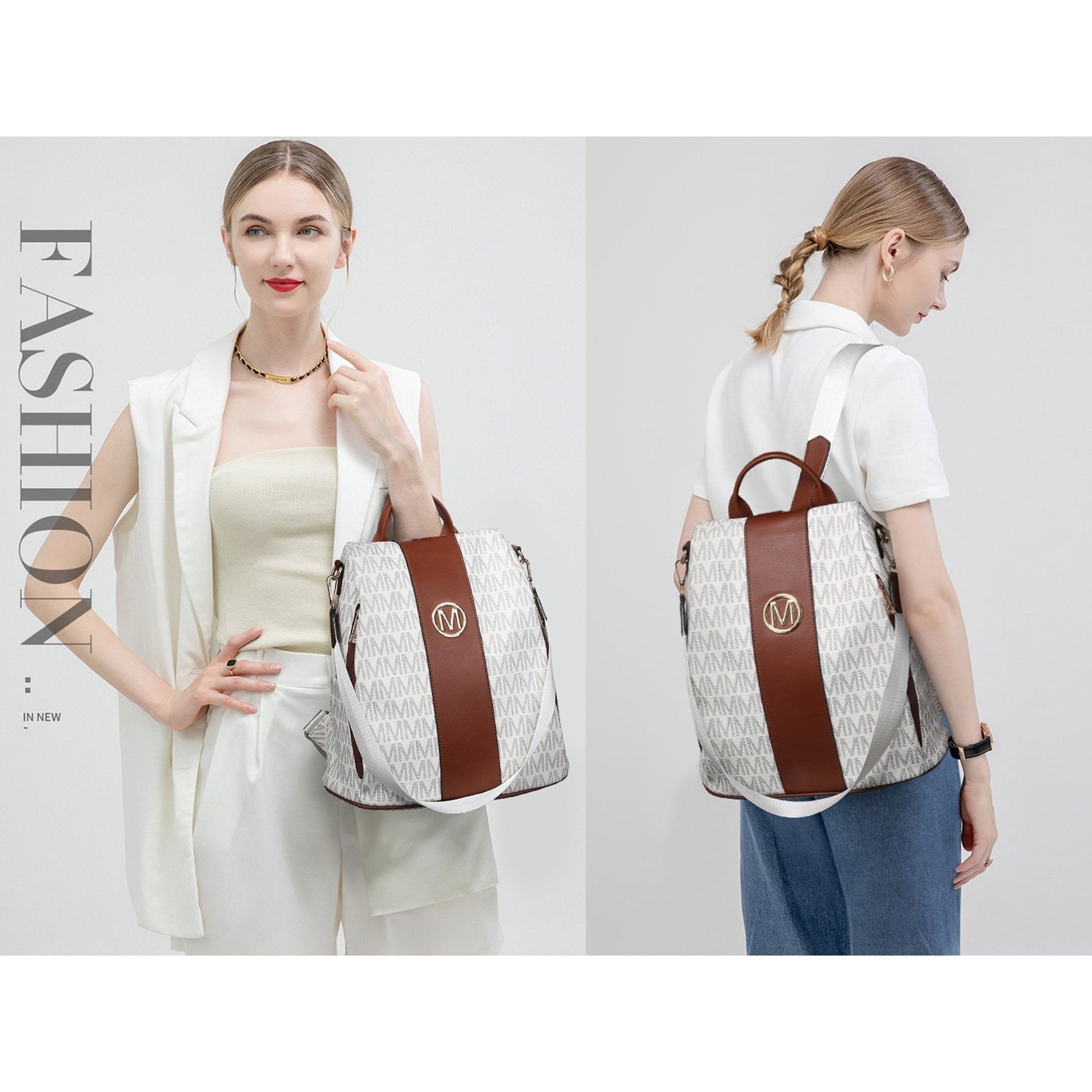 Backpack for Women – Vegan Leather, Anti-Theft, Convertible, Multi-Pocket – detail view 7