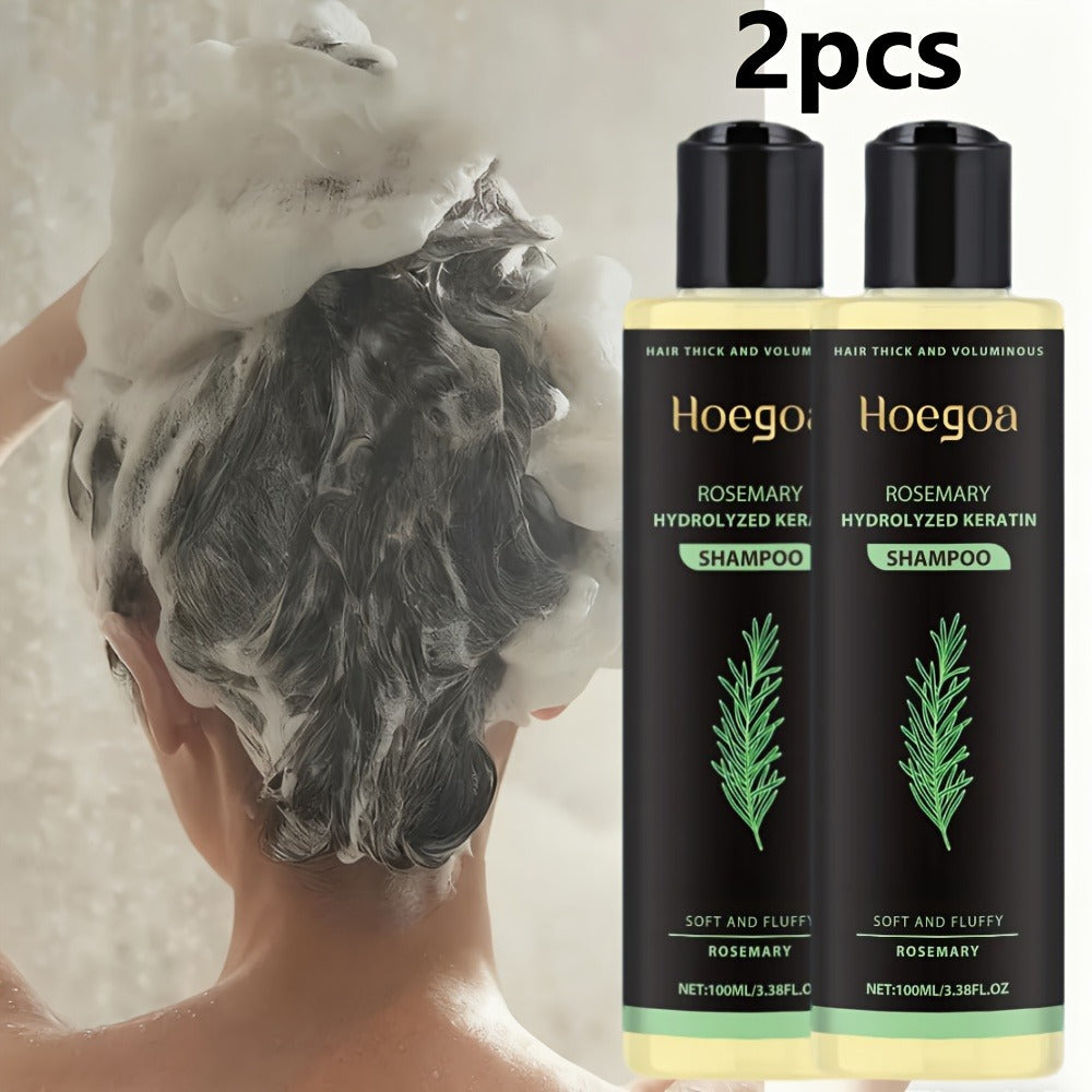 Rosemary Vitamin C Keratin Shampoo Set 3 Bottles — Deep Cleanse Moisturize & Strengthen Hair, Scalp Stimulating Antioxidant Formula, Smooth Shiny Frizz-Free Results, Holiday Hair Care Gift for Women & Men