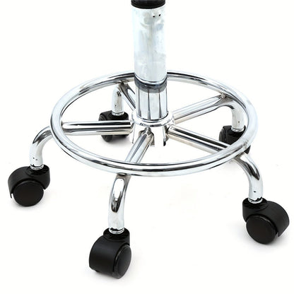 Adjustable Salon Stool with Back 360 Swivel PU Leather Cushioned Round Seat Chair for Salon Barber Spa Esthetician Home Office Vanity Makeup Station White