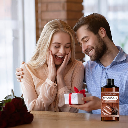 Chocolate-Scented Aromatic Oil in 100ml Amber Bottle with Brown Label and Single Size Option