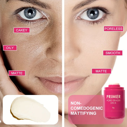 Pore Minimizer Face Primer Stick 2pcs Oil Control Long-Lasting Matte Finish Makeup Base – Lightweight Moisturizing Foundation Primer for Oily Combination All Skin Types Women