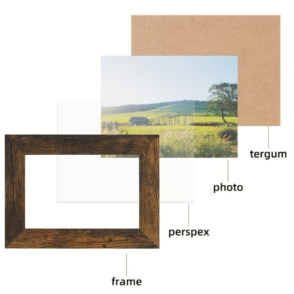 Four-Frame 4 x 6-Inch Hanging Photo Collage with Mats and White or Brown Checkout Color Options