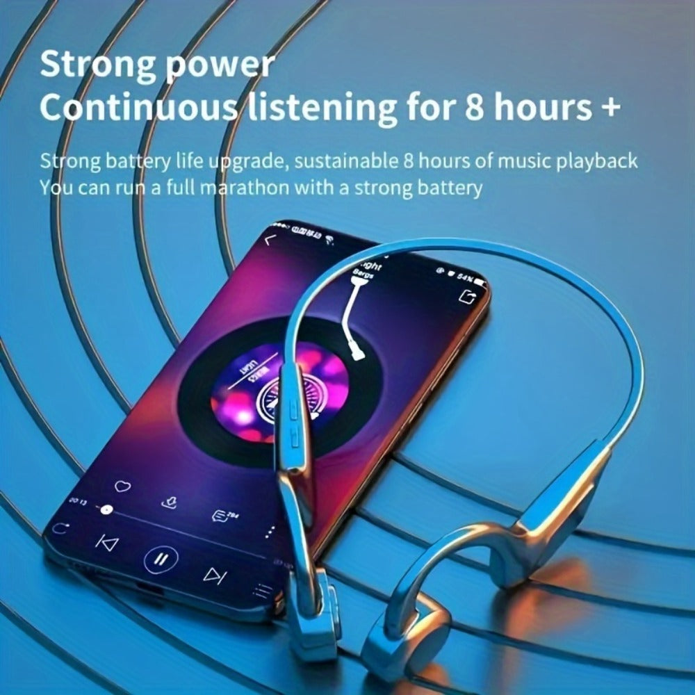 Open Ear Sports Headphones with Microphone 15-Hour Battery True Wireless Bluetooth Earphones for Running Exercising Cycling Gym Workout Awareness Mode