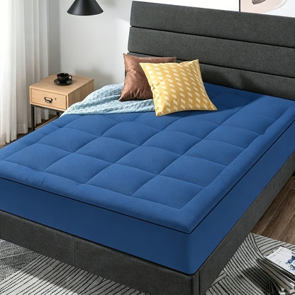 Mattress Topper Plush Down-Alternative Pillow Top with Deep-Pocket Skirt and Six Bed Sizes