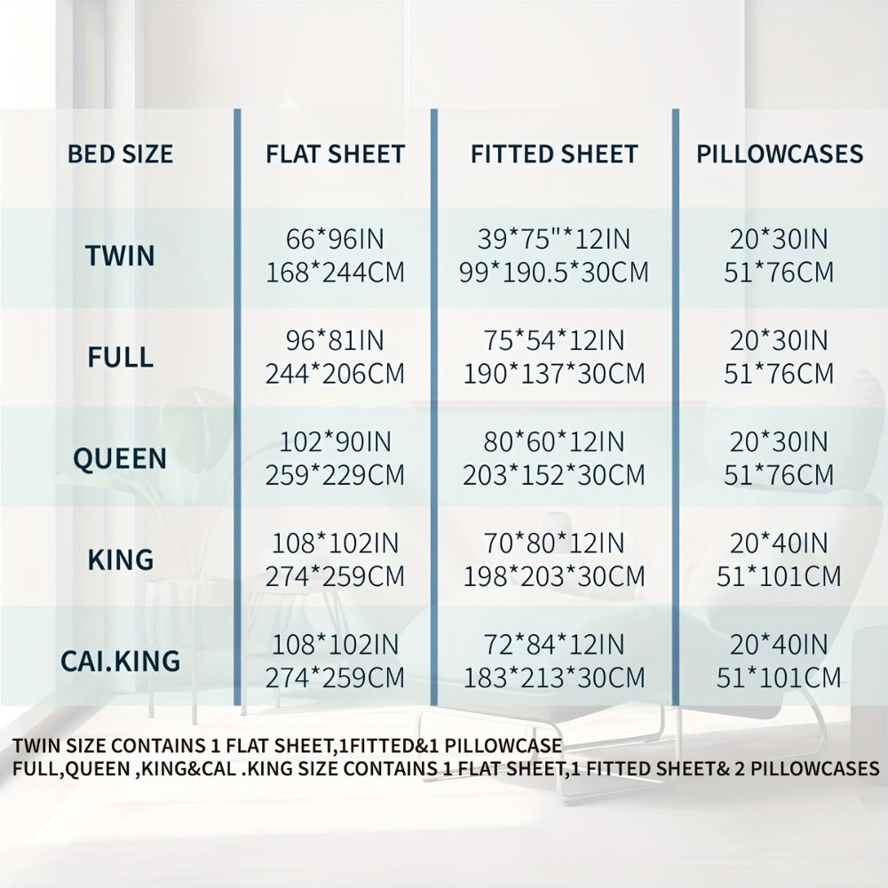 Bed Sheets, Floral Polyester Set with 12-Inch Fitted Pocket, Twin-to-King Sizes and White, Pink or Green Patterns