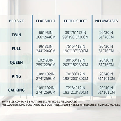 Bed Sheets, Floral Polyester Set with 12-Inch Fitted Pocket, Twin-to-King Sizes and White, Pink or Green Patterns
