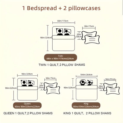 Quilted Bedspread Set 3 Piece Pink Floral Patchwork Comforter Set with 2 Pillowcases, Machine Washable All Season Bed Cover, Soft Breathable Bedroom Bedding Set Twin Full Queen King
