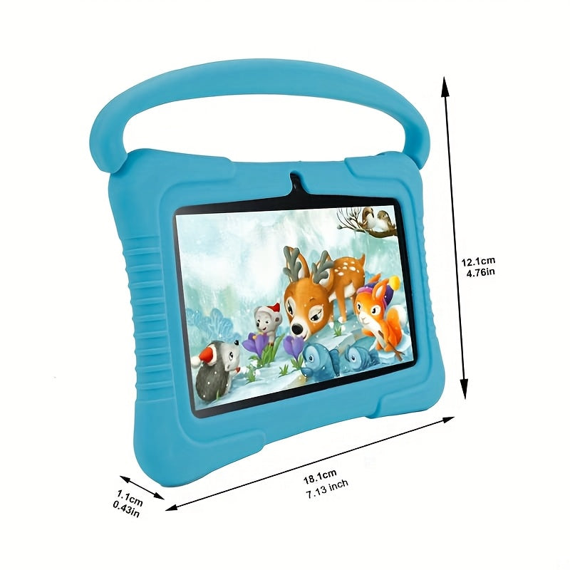 Kids Tablet 7 Inch Android 2GB RAM 16GB with Eye Protection Screen, Dual Camera, Silicone Case & Parental Controls – WiFi Learning Tablet Gift for Boys & Girls Ages 3-10, Pink / Light Blue