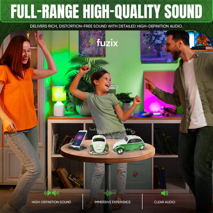 Fuzix WS-1958 Vintage Car Bluetooth Speaker with LED Headlights & Taillights | Retro Wireless Stereo, FM Radio, AUX/USB/TF, Built-in Mic, Rechargeable – Novelty Gift for Car Enthusiasts & Music Lovers