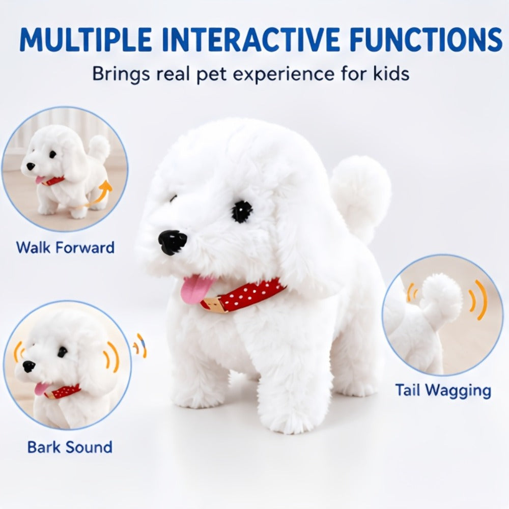 Robot Dog Toy for Kids Interactive Plush Puppy Walks Barks Wags Tail Smart AI Electronic Pet Realistic Sounds Stuffed Dog Gift for Boys Girls Ages 3+ Birthday Christmas