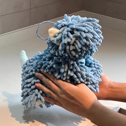 Puppy-Print Microfiber-Style Kitchen Towels in Blue, Gray, Pink or Brown Checkout Colors for Home and Everyday Use