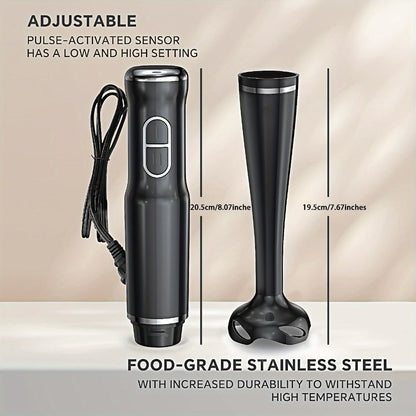 400W Immersion Blender with Two-Button Control, Detachable Shaft and 38 cm Black Handheld Body