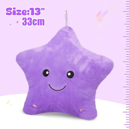 Purple Musical Star Plush Night Light with Color-Changing LEDs, 10 Lullabies, 15-Minute Timer and 13-Inch Design