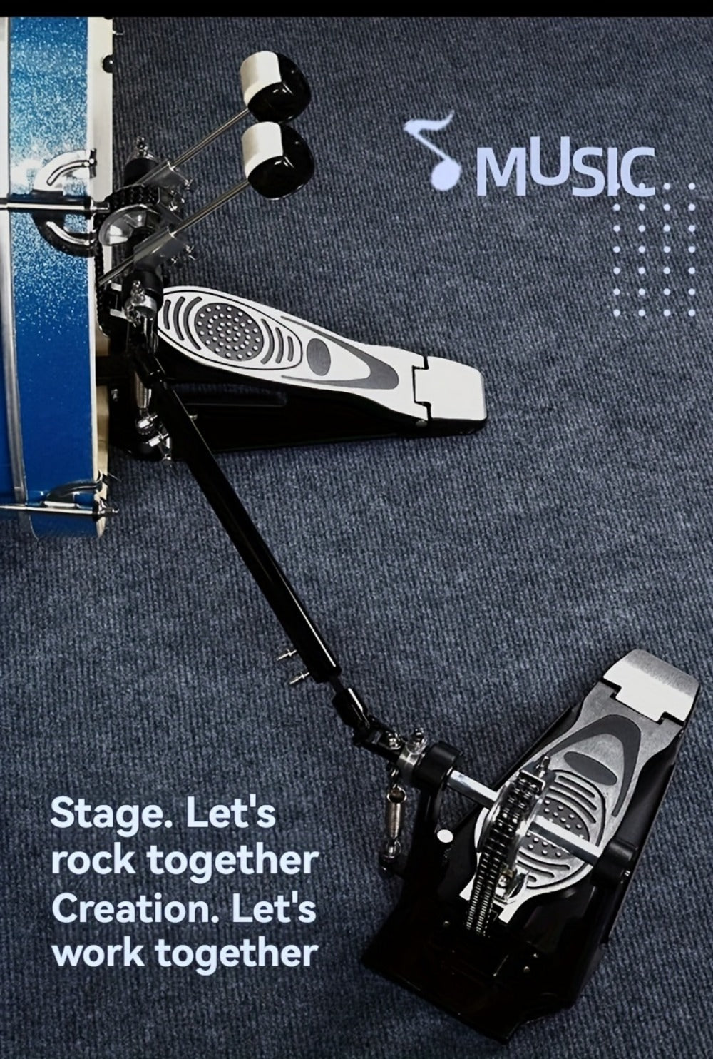 Bass Drum Pedal, Double, Pedals, Chain for Operating A Kick Drum Or Percussion detail image - detail view 8