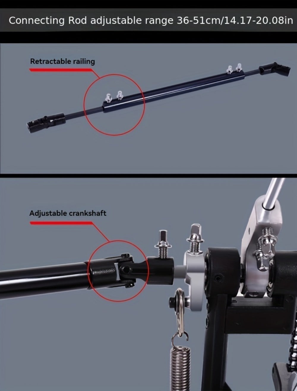 Bass Drum Pedal, Double, Pedals, Chain for Operating A Kick Drum Or Percussion detail image - detail view 9