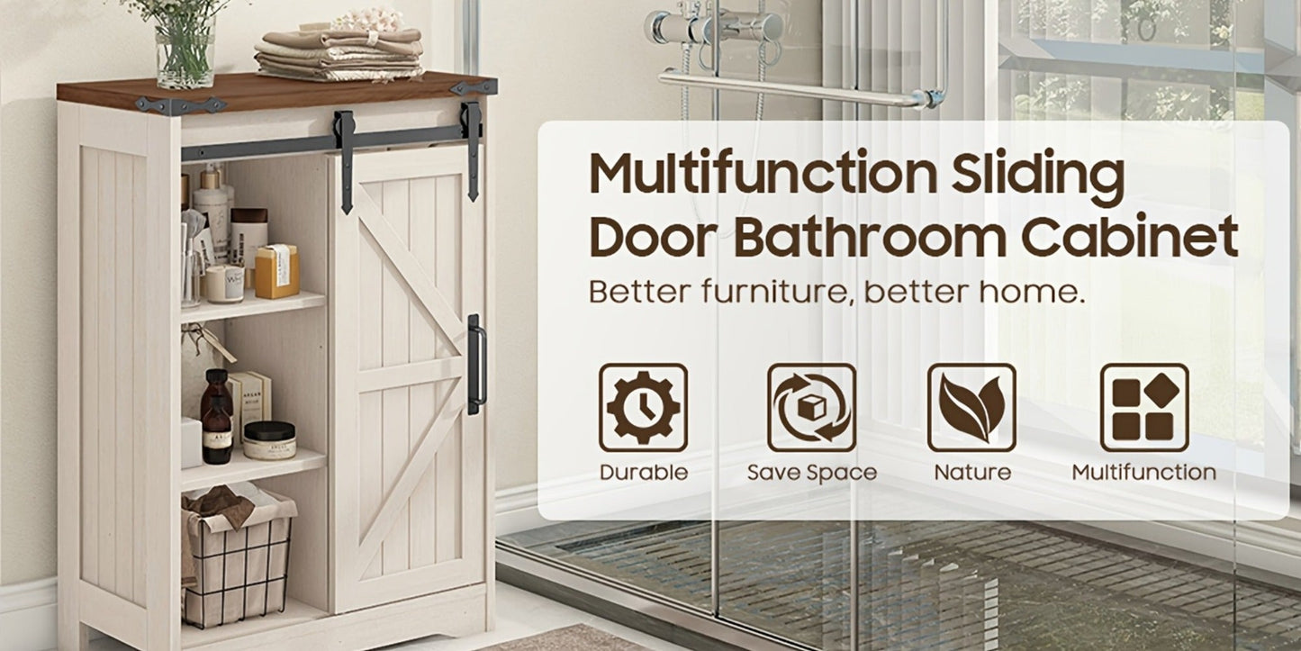 Bathroom Storage Cabinet with Sliding Doors and Adjustable Shelves detail image - detail view 16
