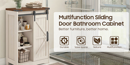 Bathroom Storage Cabinet with Sliding Doors and Adjustable Shelves detail image - detail view 16