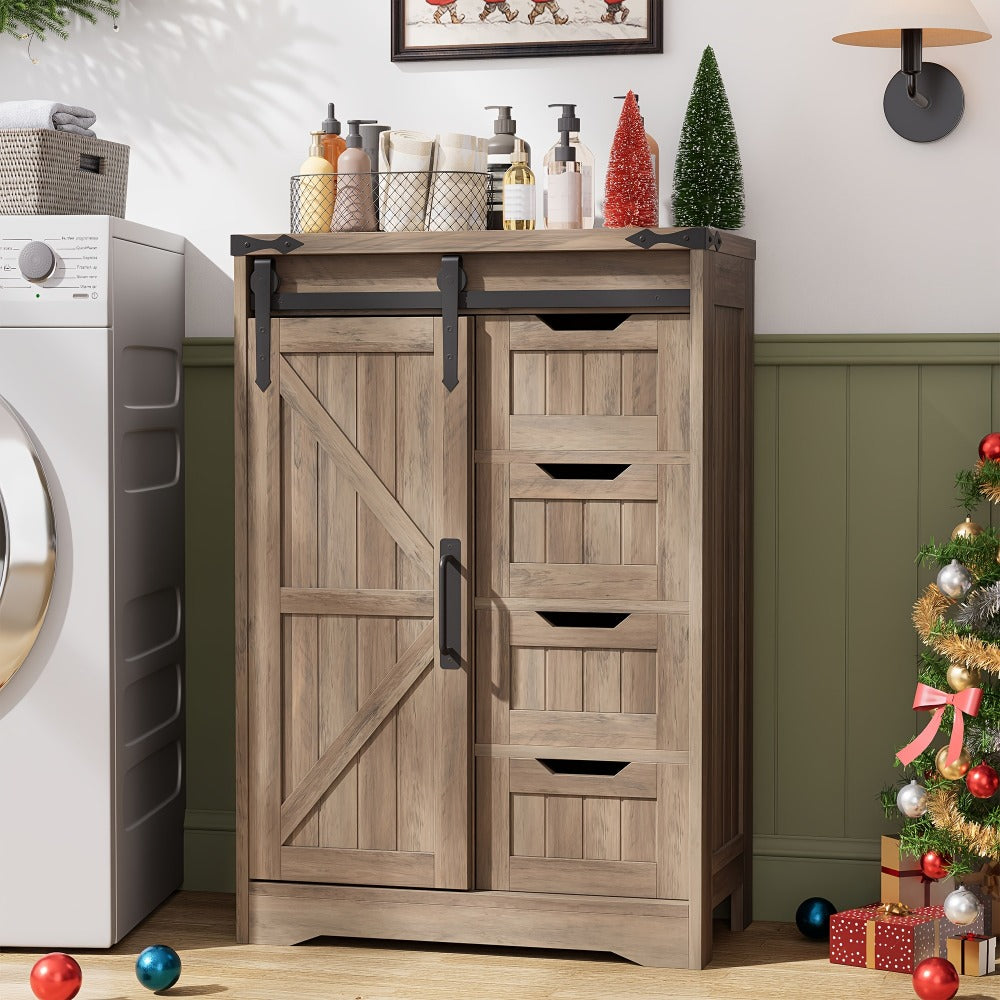Bathroom Storage Cabinet with Sliding Doors and Adjustable Shelves detail image - detail view 17
