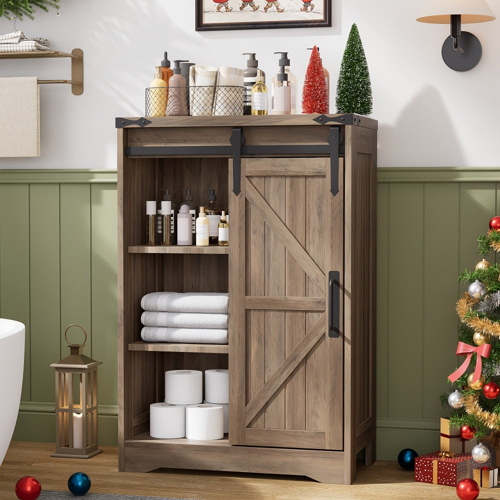 Bathroom Storage Cabinet with Sliding Doors and Adjustable Shelves detail image - detail view 18